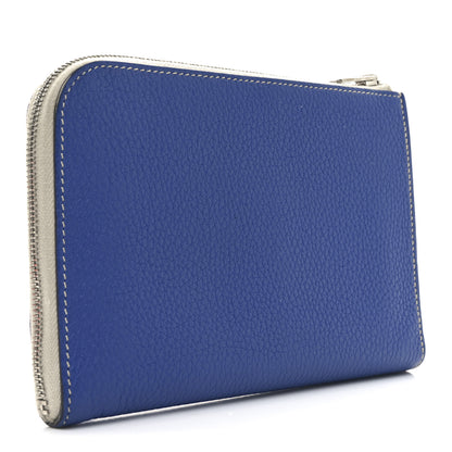 Hermes Togo Swift Endless Road Zip Wallet Gris Perle Bleu De Malte 4 of 8