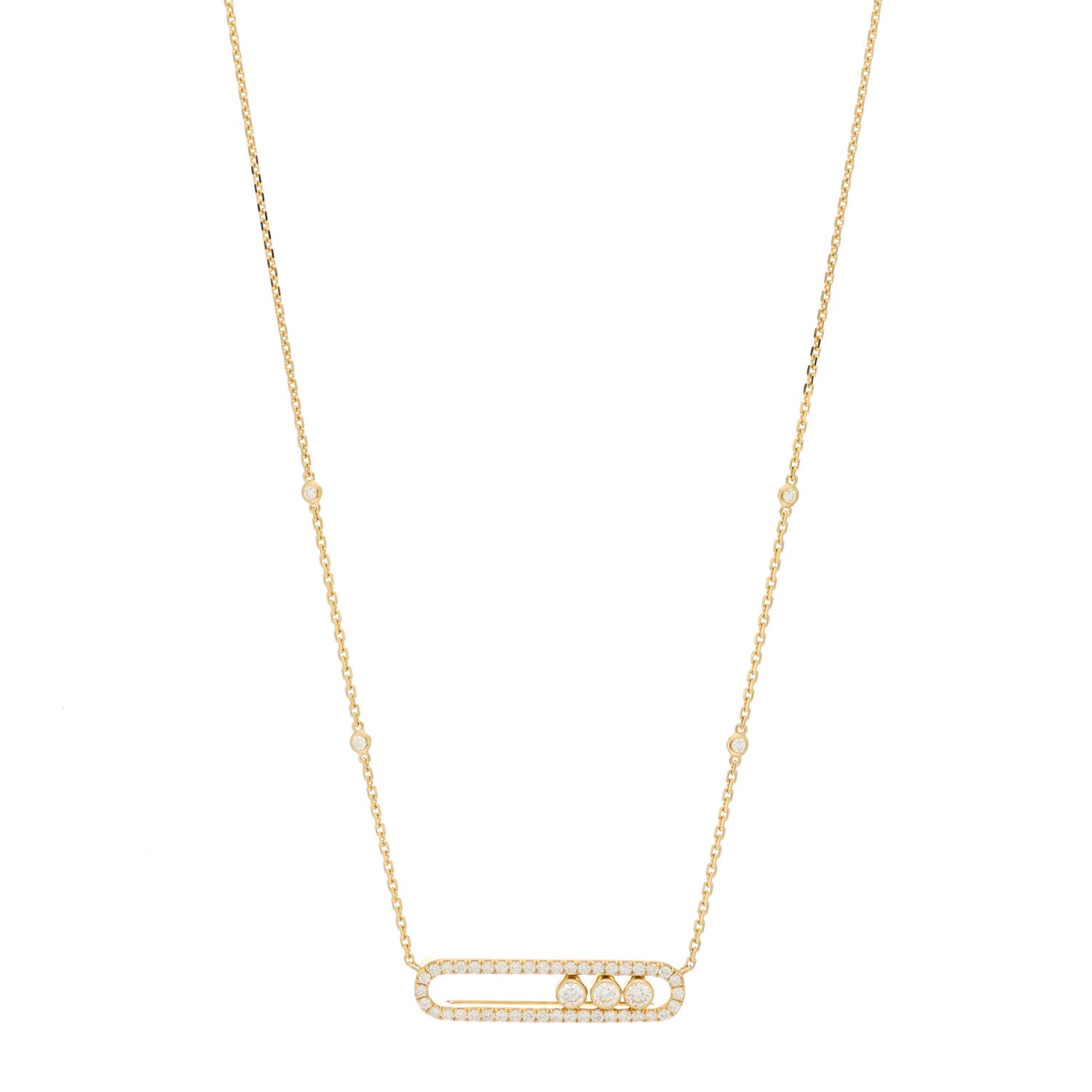 Messika 18K Yellow Gold Diamond Move Pave Necklace 1 of 6