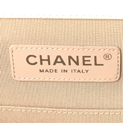 Chanel Glazed Calfskin Raffia Vanity Case Bag White Beige 6 of 10
