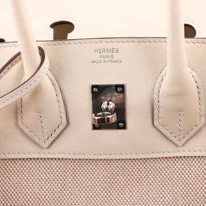 Hermes Toile H Swift Birkin 25 Ecru Nata 5 of 11
