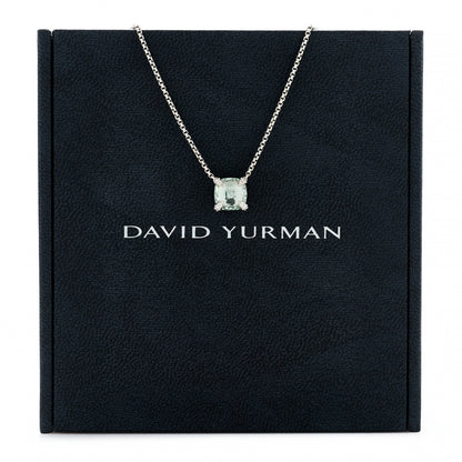 David Yurman Sterling Silver Diamond Prasiolite 9mm Petite Chatelaine Pendant Necklace 6 of 6