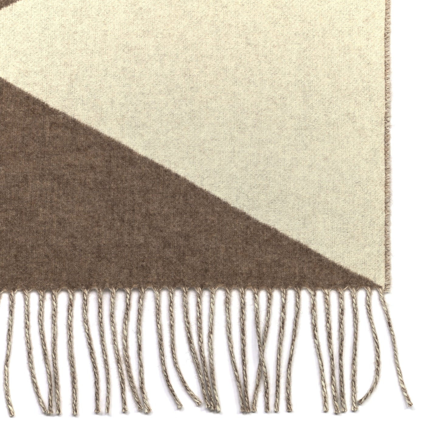 Cashmere Casaque Zig Zag Muffler Etoupe Ivory