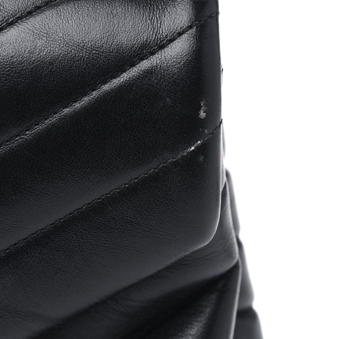 Calfskin Y Quilted Monogram Medium Loulou Chain Satchel Black