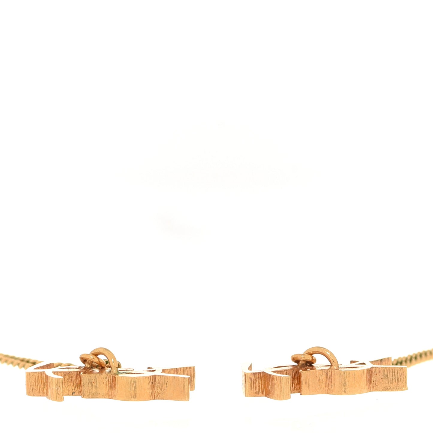 Metal Monogram Pendant Threader Earrings Gold