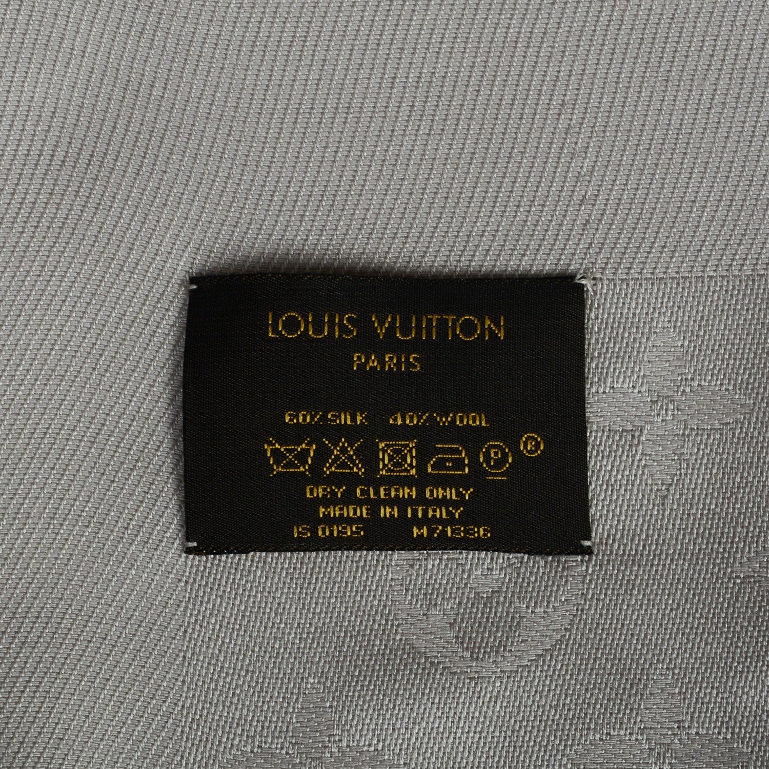 Louis Vuitton Silk Wool Monogram Shawl Beige 6 of 16