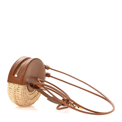 Saint Laurent Raffia Round Camera Bag Beige Naturel 3 of 9