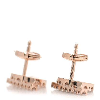 Hermes 18K Rose Gold Diamond Finesse Earrings 3 of 4