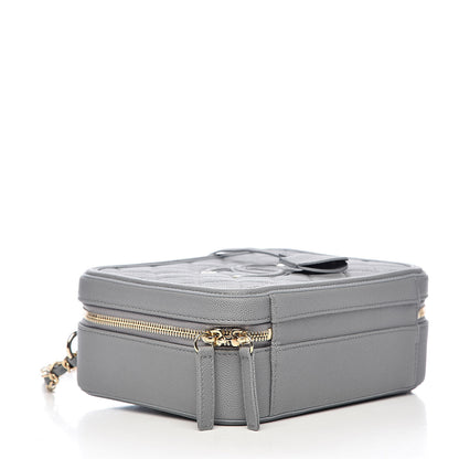Chanel Caviar Quilted Medium CC Filigree Vanity Case Grey 4 of 11