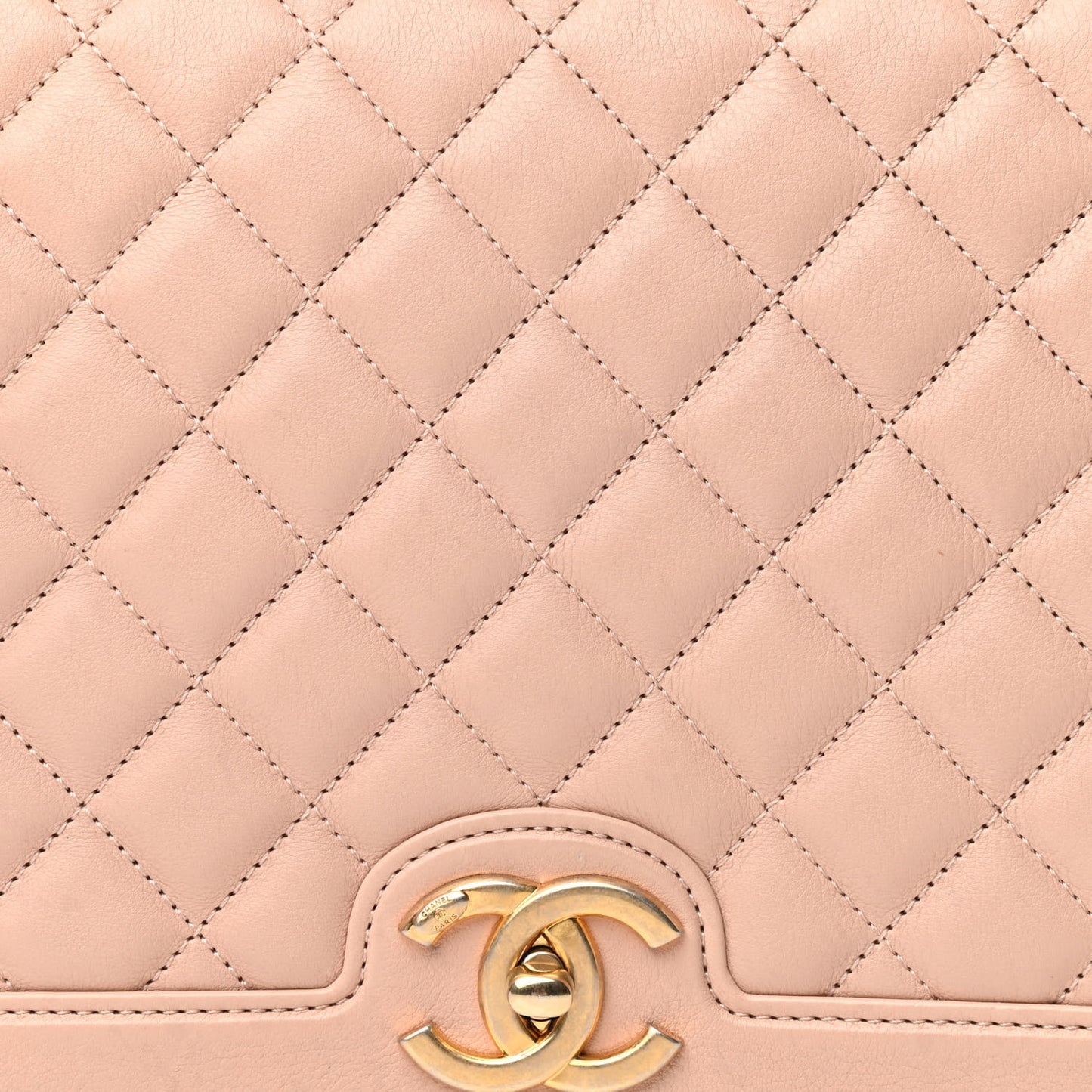Lambskin Quilted Flap Beige