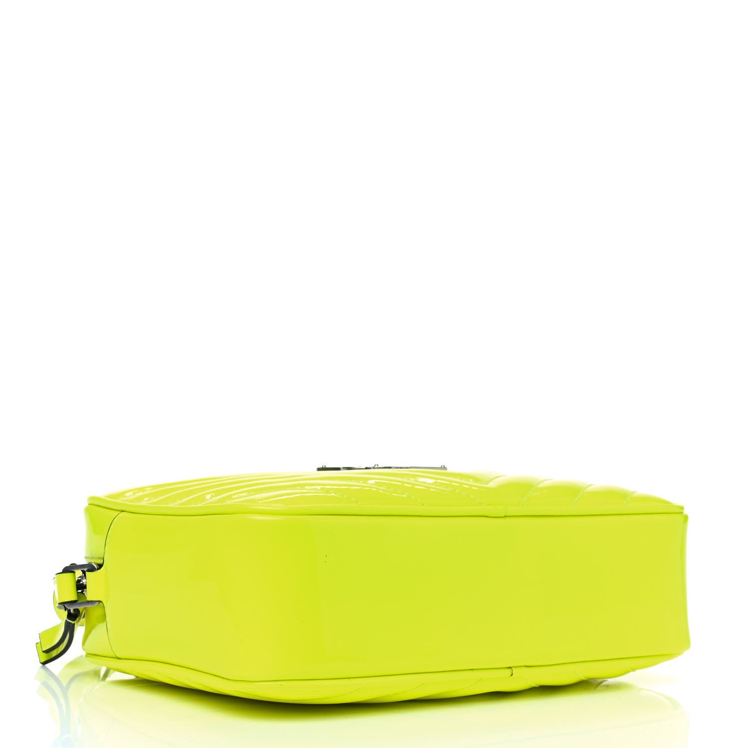 Saint Laurent Patent Calfskin Matelasse Monogram Lou Camera Bag Neon Yellow 3 of 4
