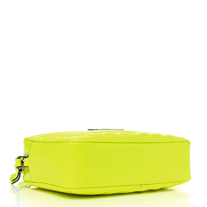 Saint Laurent Patent Calfskin Matelasse Monogram Lou Camera Bag Neon Yellow 3 of 4