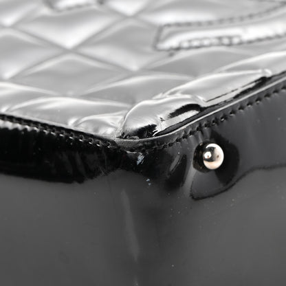 Chanel Patent Chocolate Bar Quilted CC Shoulder Bag Black 10 of 14