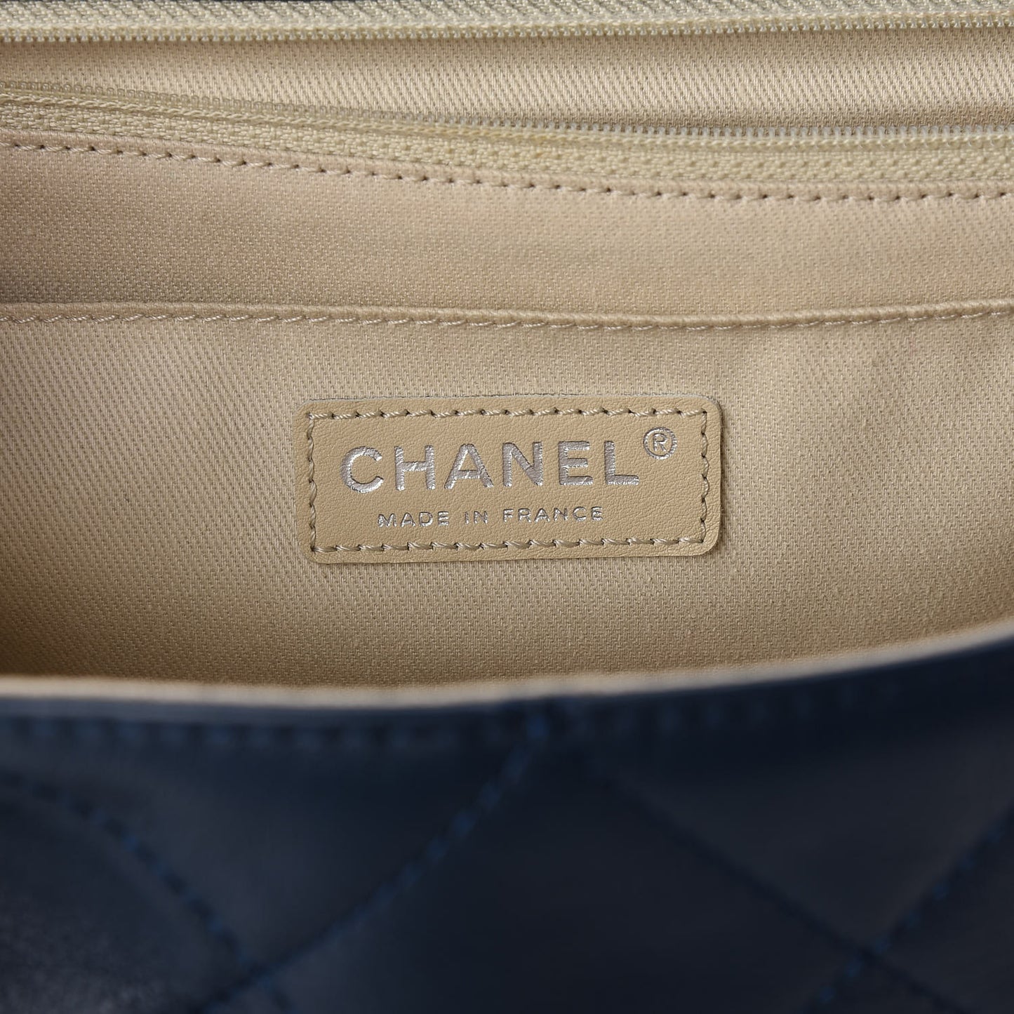 Calfskin Quilted In the Business Flap Dark Navy Blue