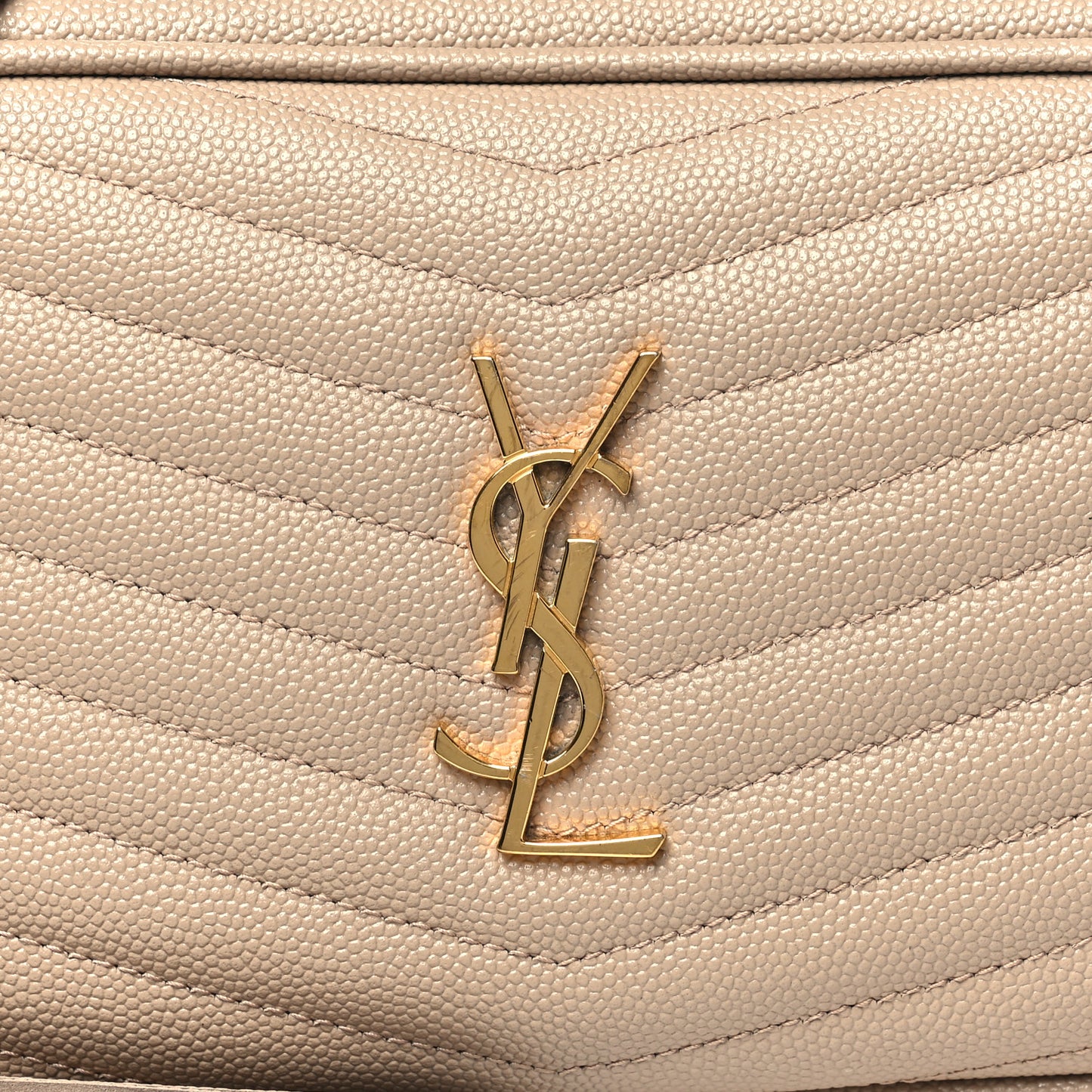 Grain De Poudre Matelasse Monogram Mini Lou Camera Bag Dark Beige