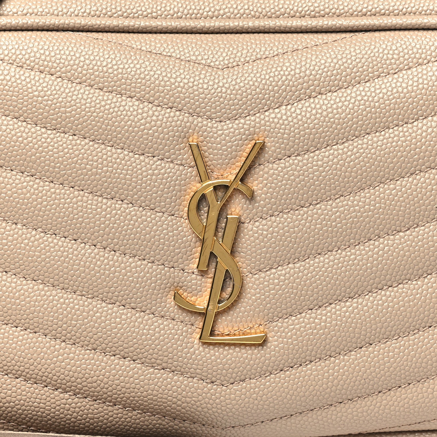 Saint Laurent Grain De Poudre Matelasse Monogram Mini Lou Camera Bag Dark Beige 8 of 10