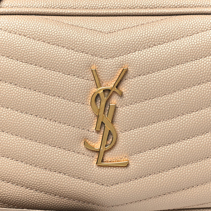 Saint Laurent Grain De Poudre Matelasse Monogram Mini Lou Camera Bag Dark Beige 8 of 10