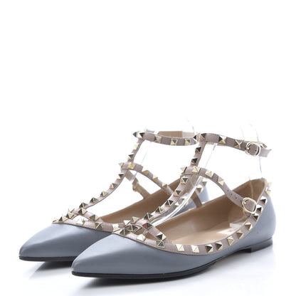 Valentino Garavani Nappa Rockstud Cage Ballerina Flats 41 Stone Poudre 3 of 13