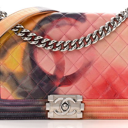 Chanel Printed Lambskin Quilted Medium Flower Power Boy Flap 8 of 21
