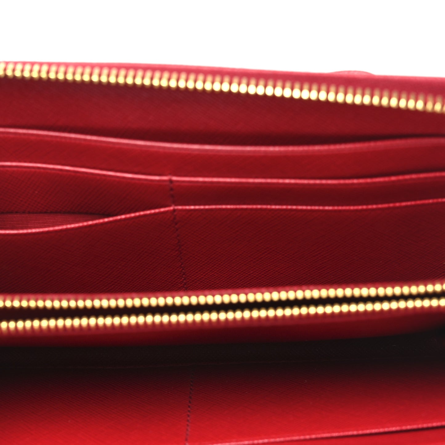 Saffiano Fiocco Bow Zip Around Wallet Fuoco