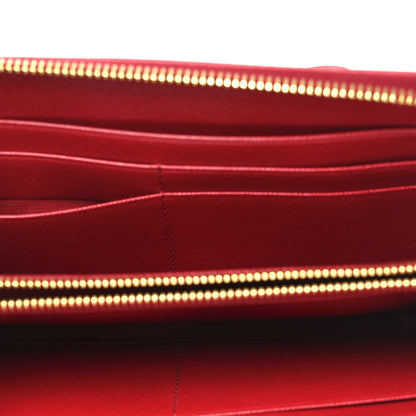 Prada Saffiano Fiocco Bow Zip Around Wallet Fuoco 5 of 12