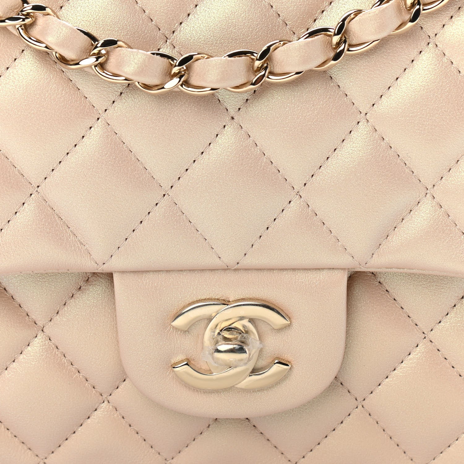 Chanel Iridescent Calfskin Quilted Medium Double Flap Beige 8 of 10