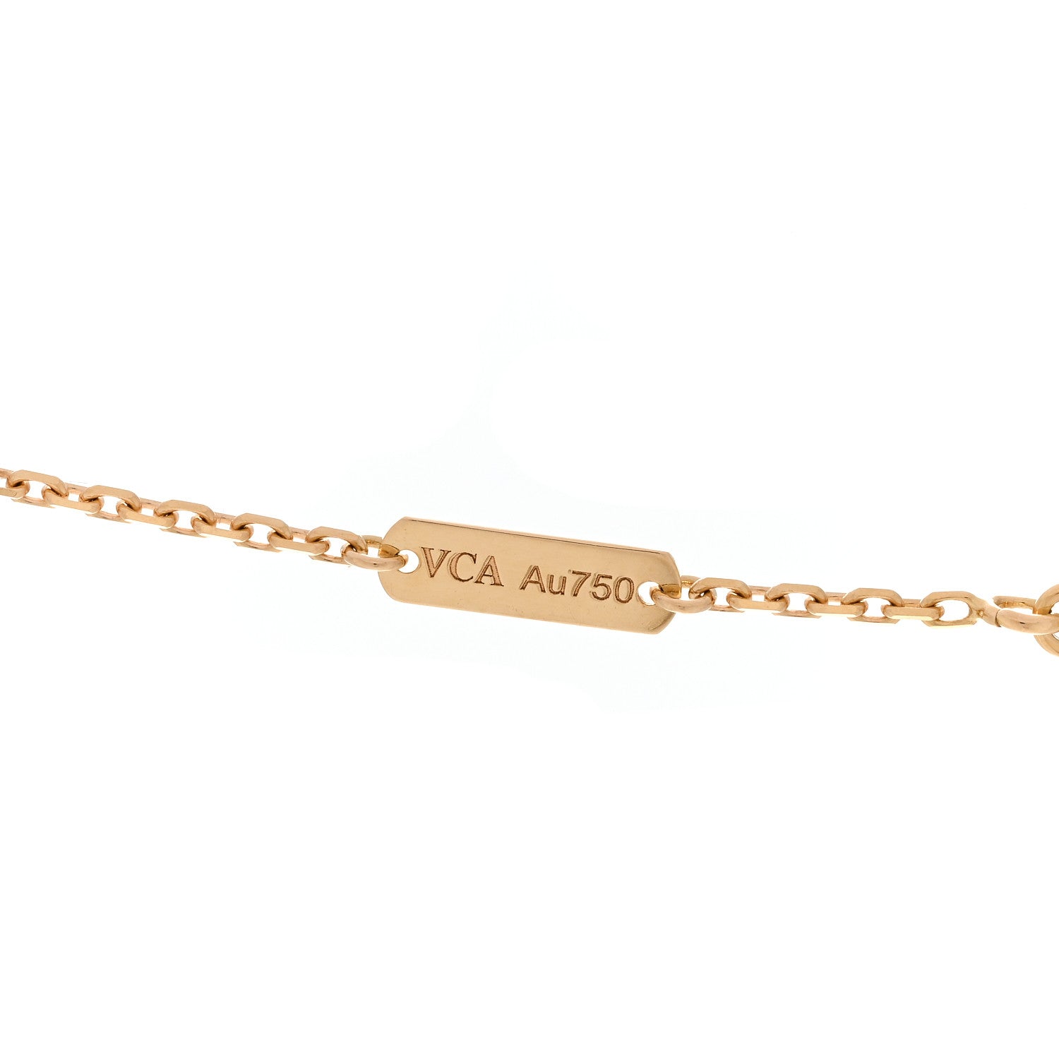 Van Cleef & Arpels 18K Yellow Gold Carnelian Vintage Alhambra Pendant Necklace 4 of 6