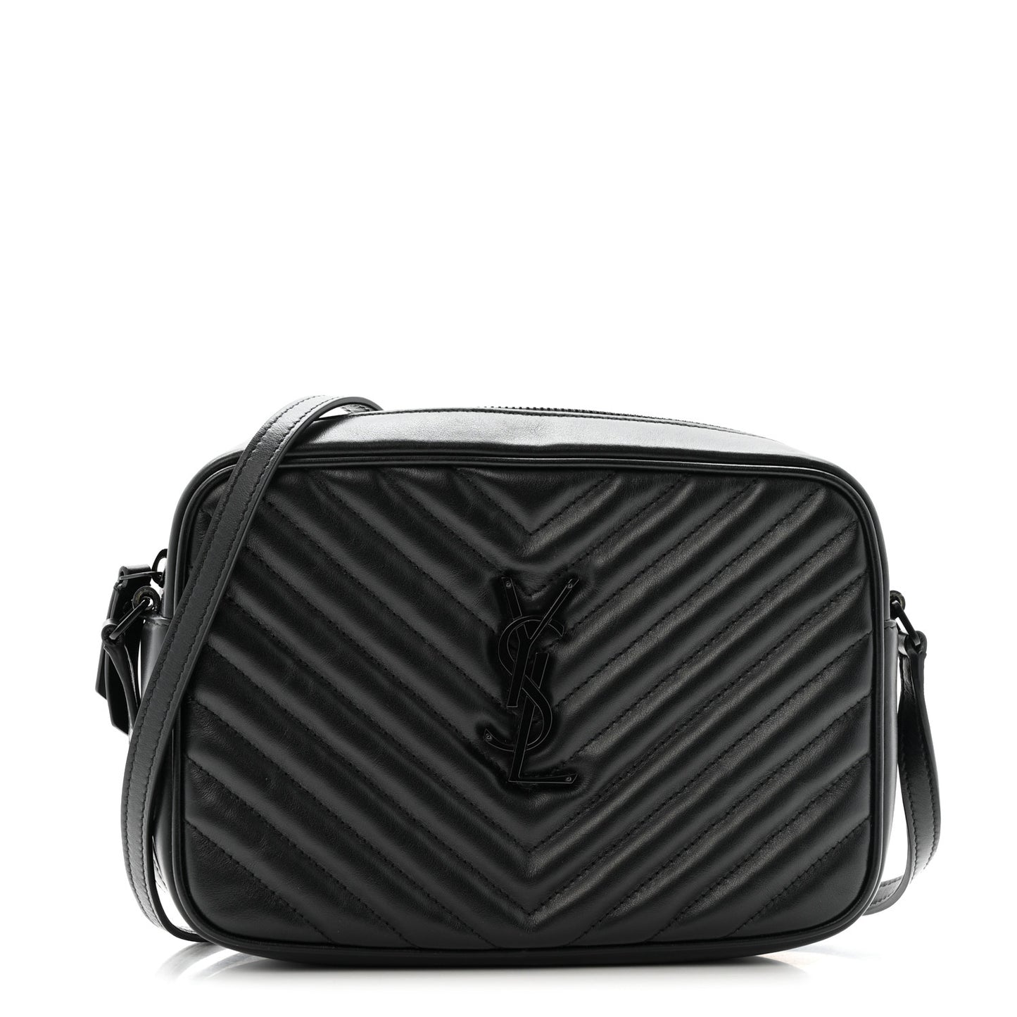 Calfskin Matelasse Monogram Monochrome Lou Camera Bag Black