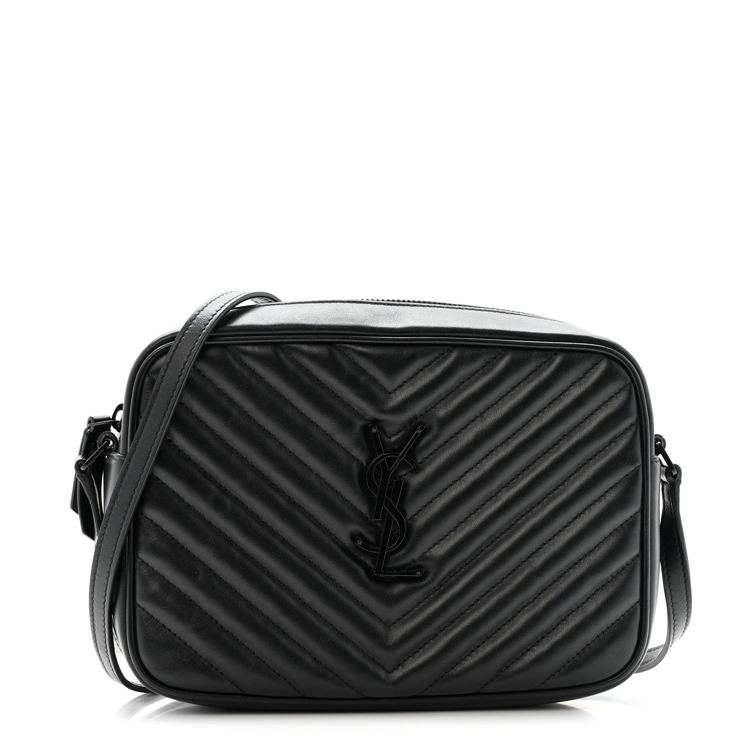Saint Laurent Calfskin Matelasse Monogram Monochrome Lou Camera Bag Black 1 of 11