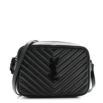 Saint Laurent Calfskin Matelasse Monogram Monochrome Lou Camera Bag Black 1 of 11