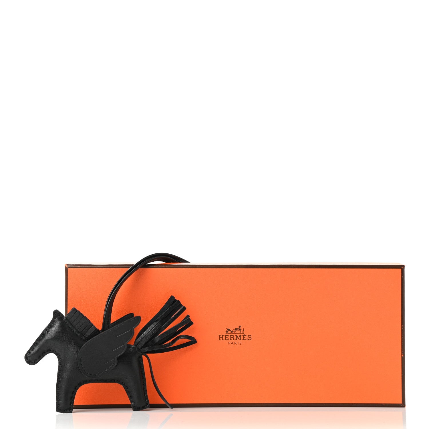 Hermes Milo Lambskin Grigri Rodeo Pegase Horse Bag Charm PM So Black 5 of 5