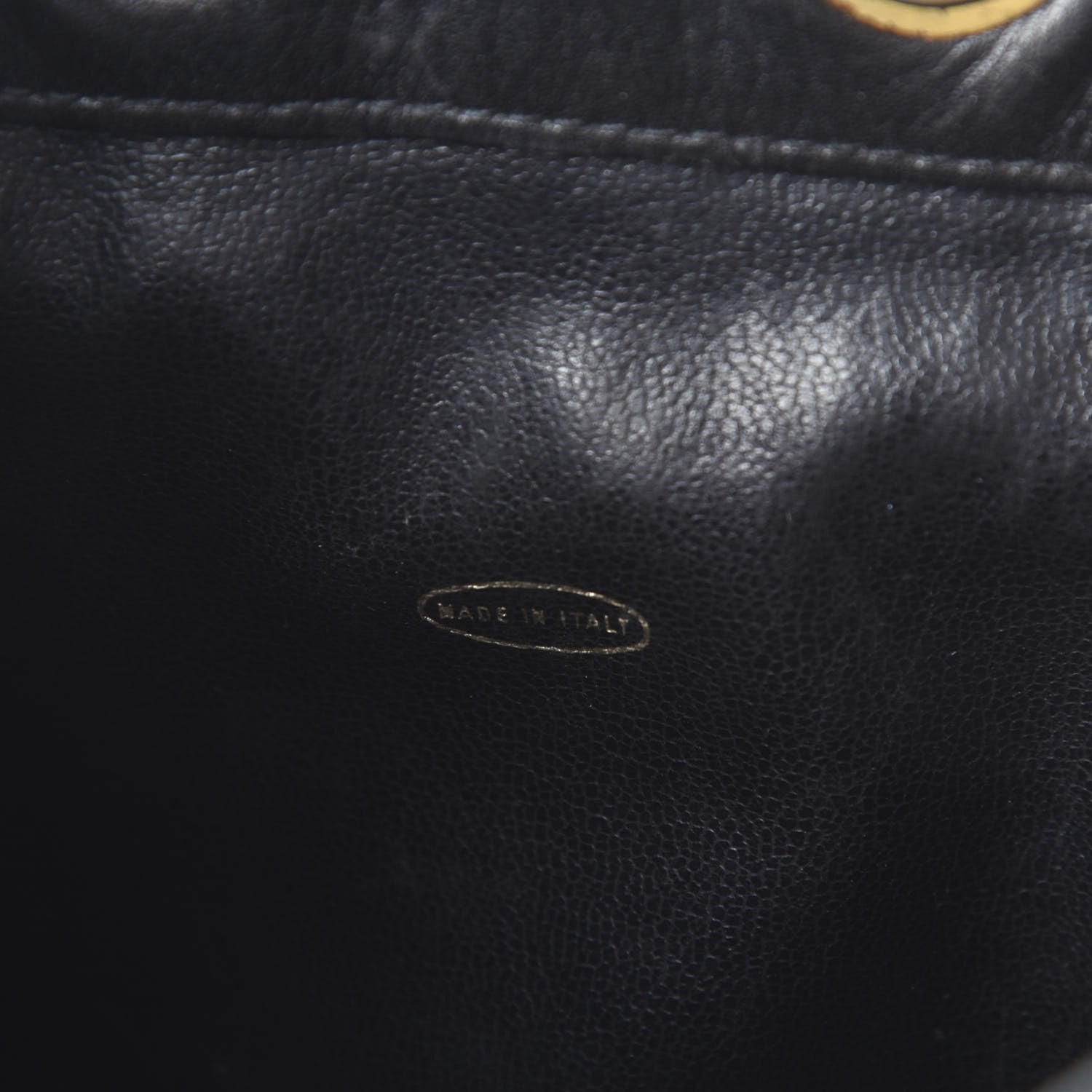 Chanel Lambskin Diamond Stitched CC Drawstring Shoulder Bag Black 6 of 10