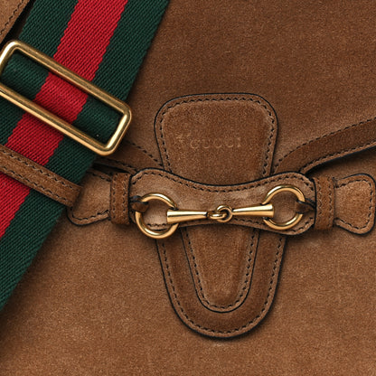 Gucci Suede Medium Lady Web Shoulder Bag New Marron 8 of 10