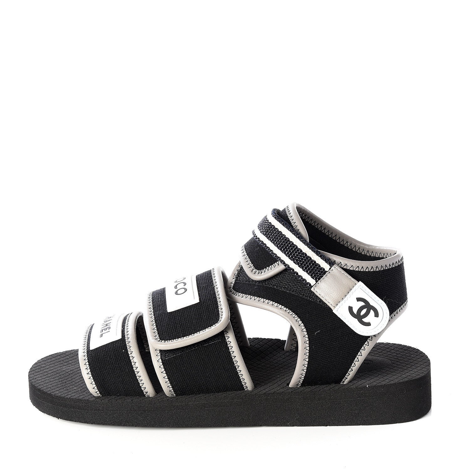 Chanel Lambskin Jersey Coco Sandals 38 Black 1 of 11