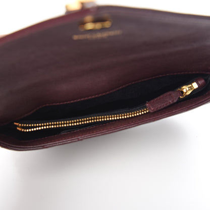 Saint Laurent Sheepskin Matelasse Chevron Monogram College Chain Wallet Amaranto 4 of 9