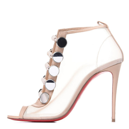 Christian Louboutin Mesh Nappa Marikate 100 Ankle Boots 38.5 Nude 1 of 10