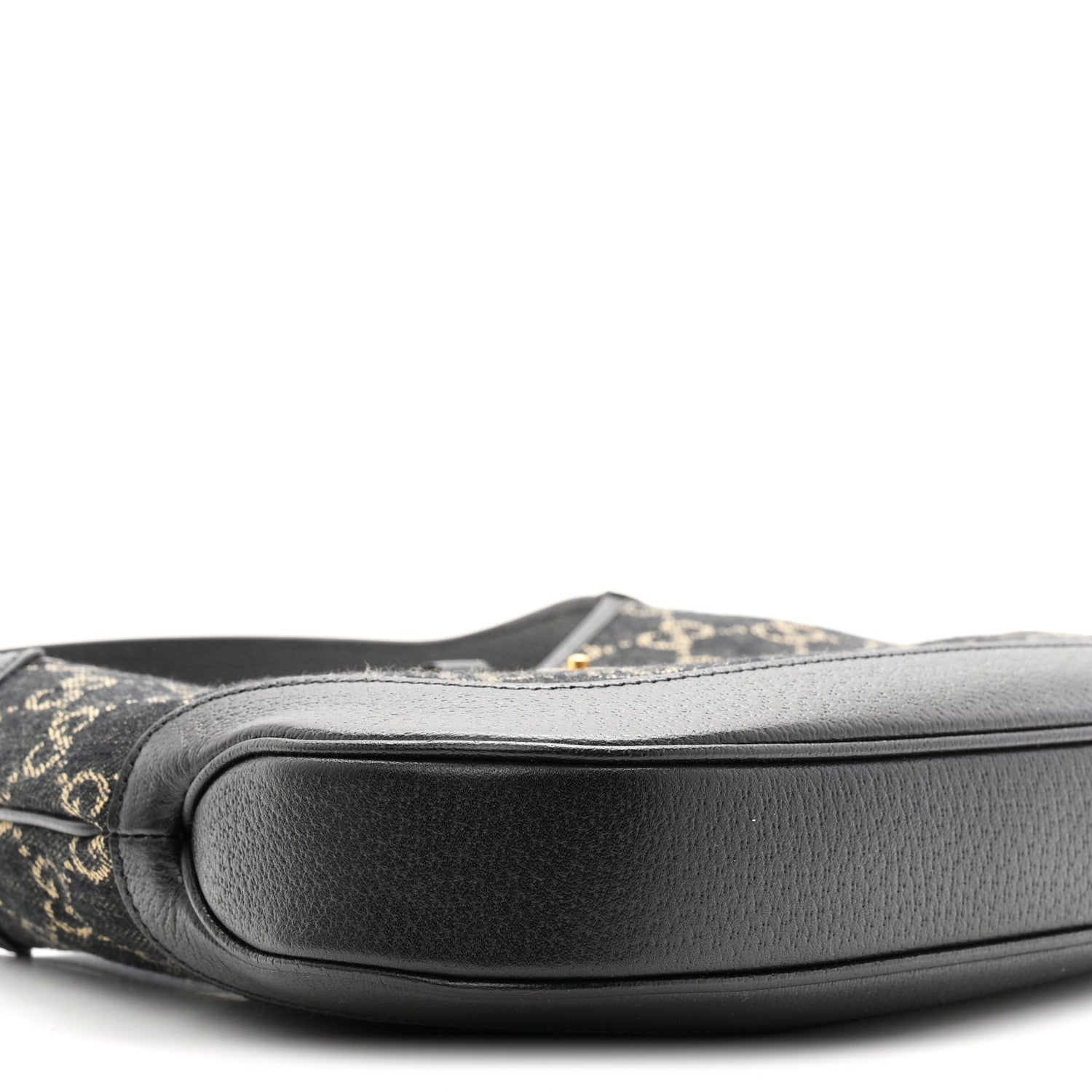 Gucci Jacquard Denim GG Monogram Small Jackie 1961 Hobo Black Ivory 9 of 10