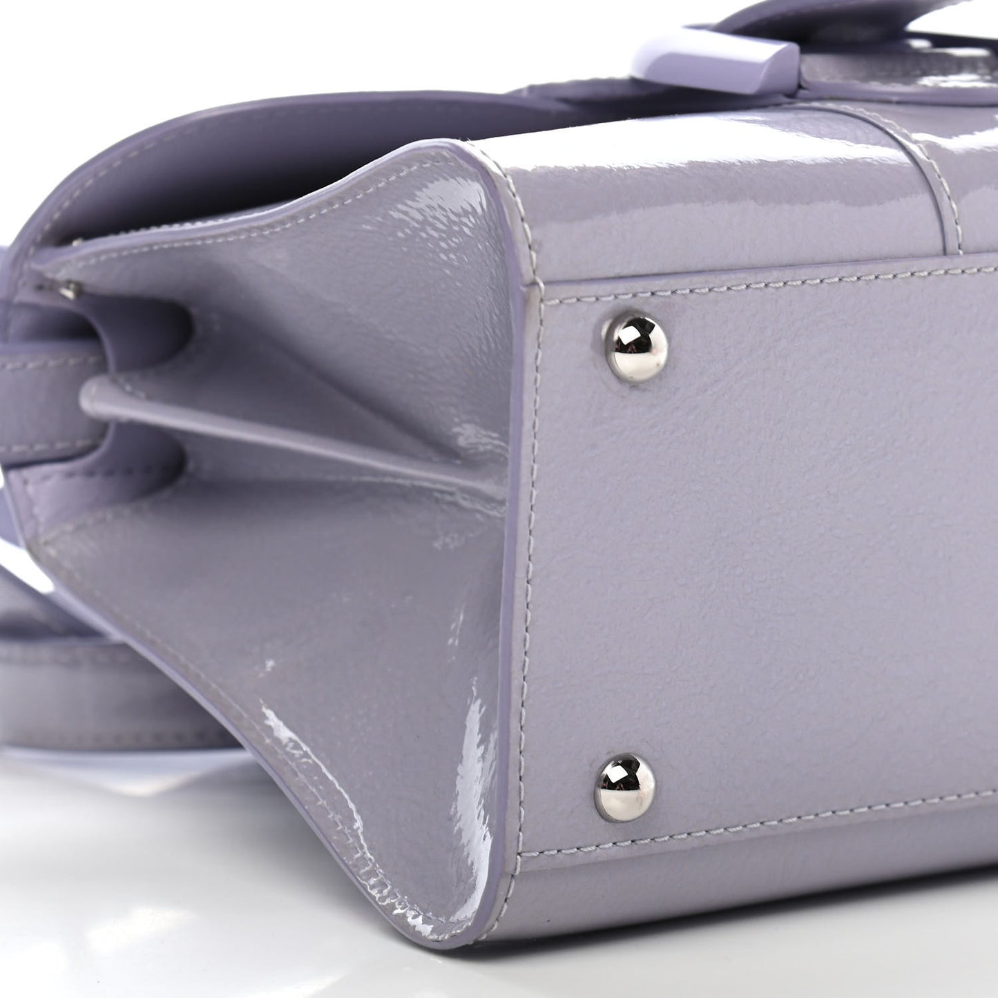 Patent Grained Calfskin Mini Brillant Satchel Light Purple