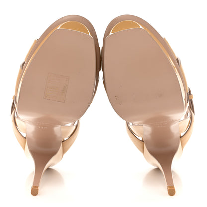 Saint Laurent Patent Tribute 105 Platform Sandals 38.5 Nude Powder 5 of 13