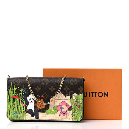 Louis Vuitton Monogram 2021 Christmas Animation China Wall Pochette Felicie Chain Wallet Myosotis Blue 9 of 9