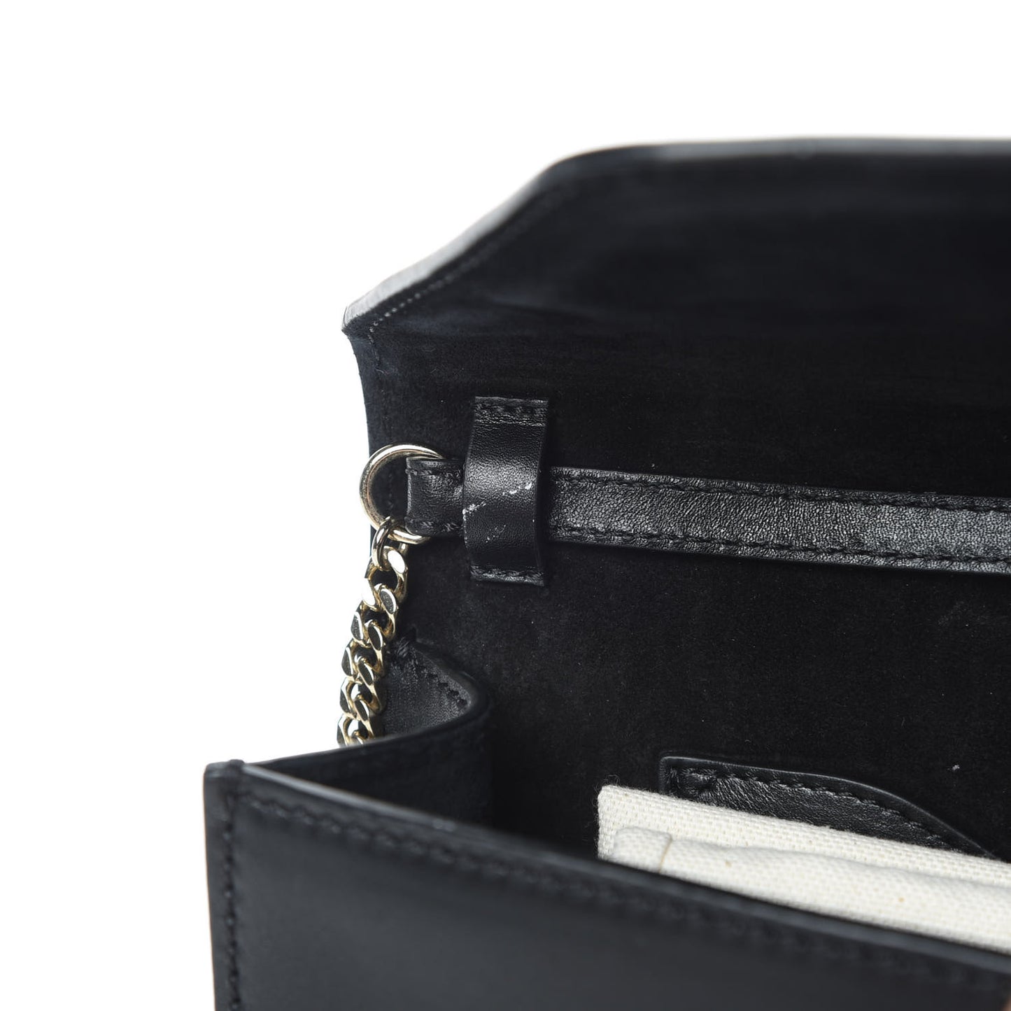 Vitello Demilune Chain Clutch Black