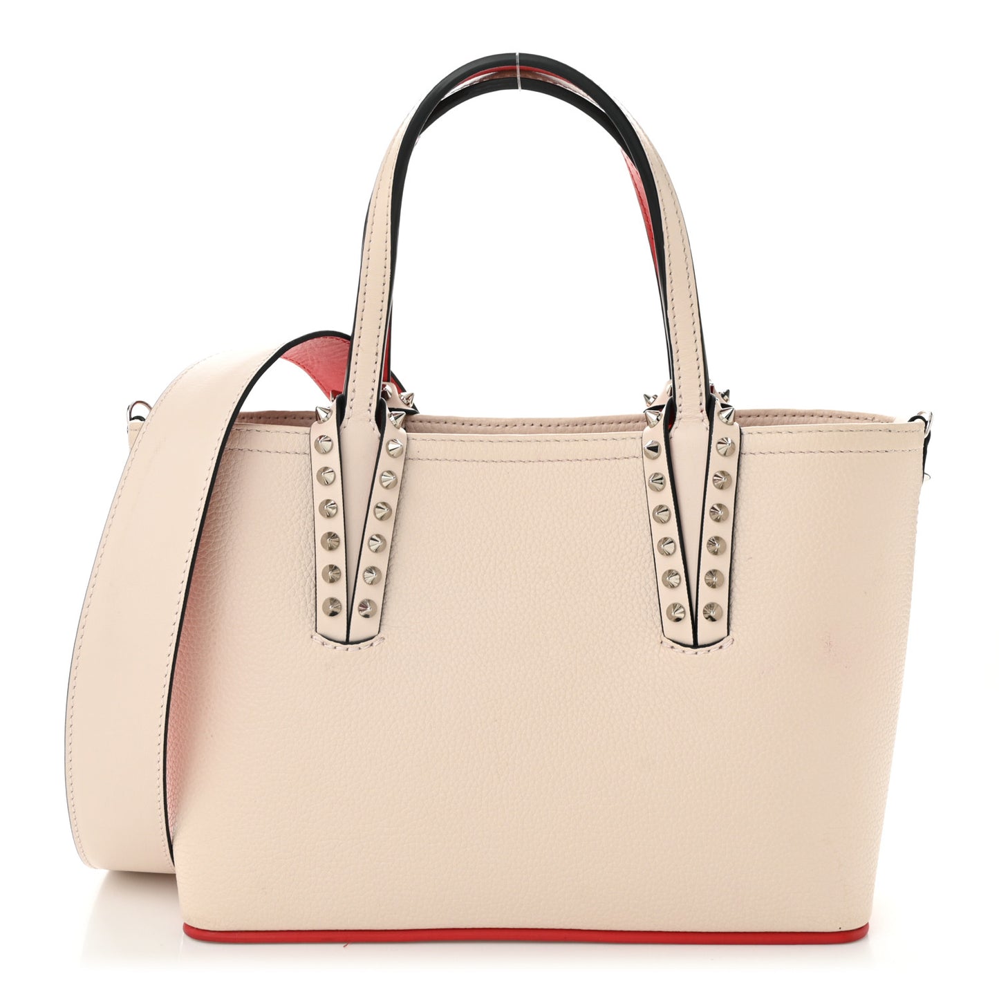 Calfskin Spikes Mini East West Cabata Tote Leche