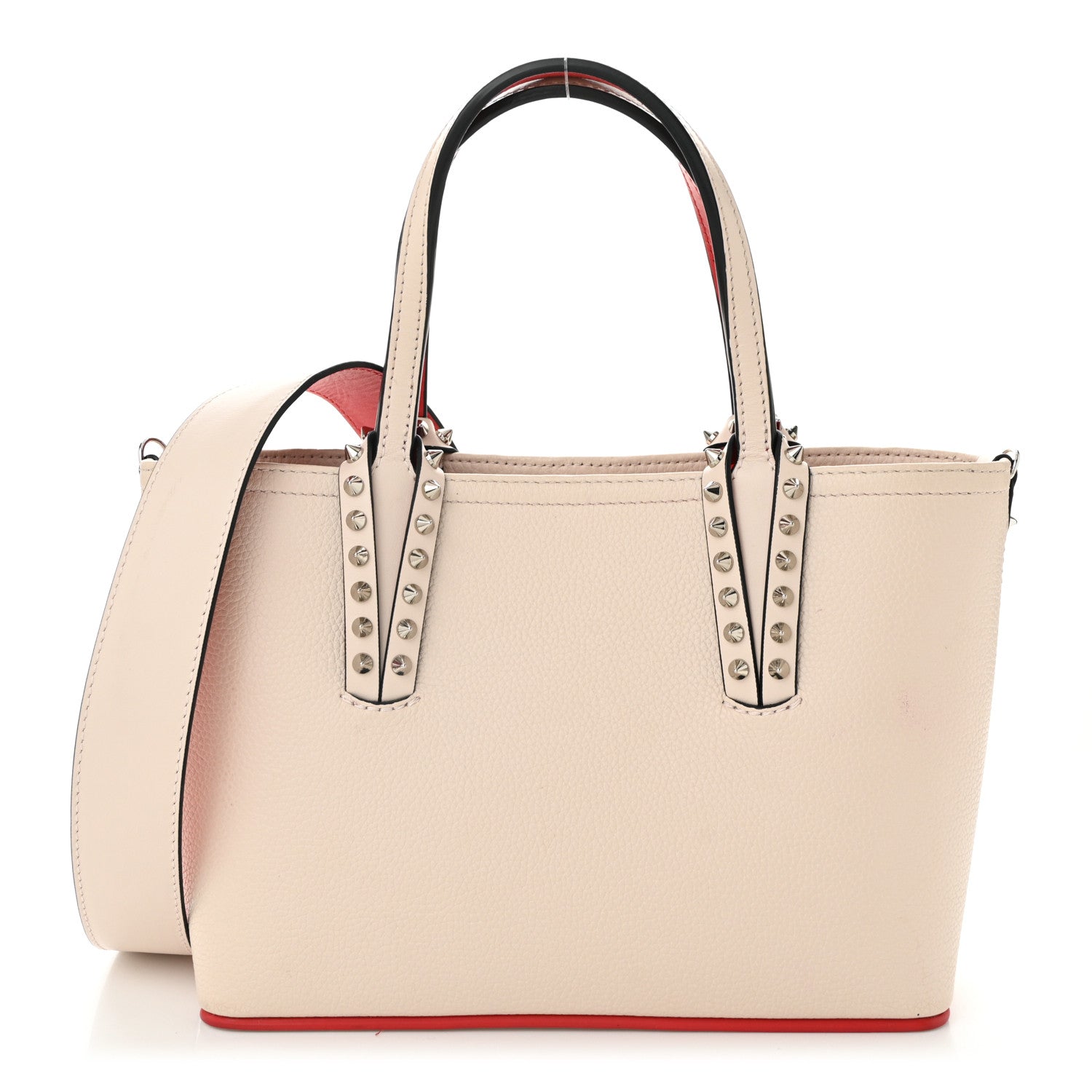 Christian Louboutin Calfskin Spikes Mini East West Cabata Tote Leche 1 of 12