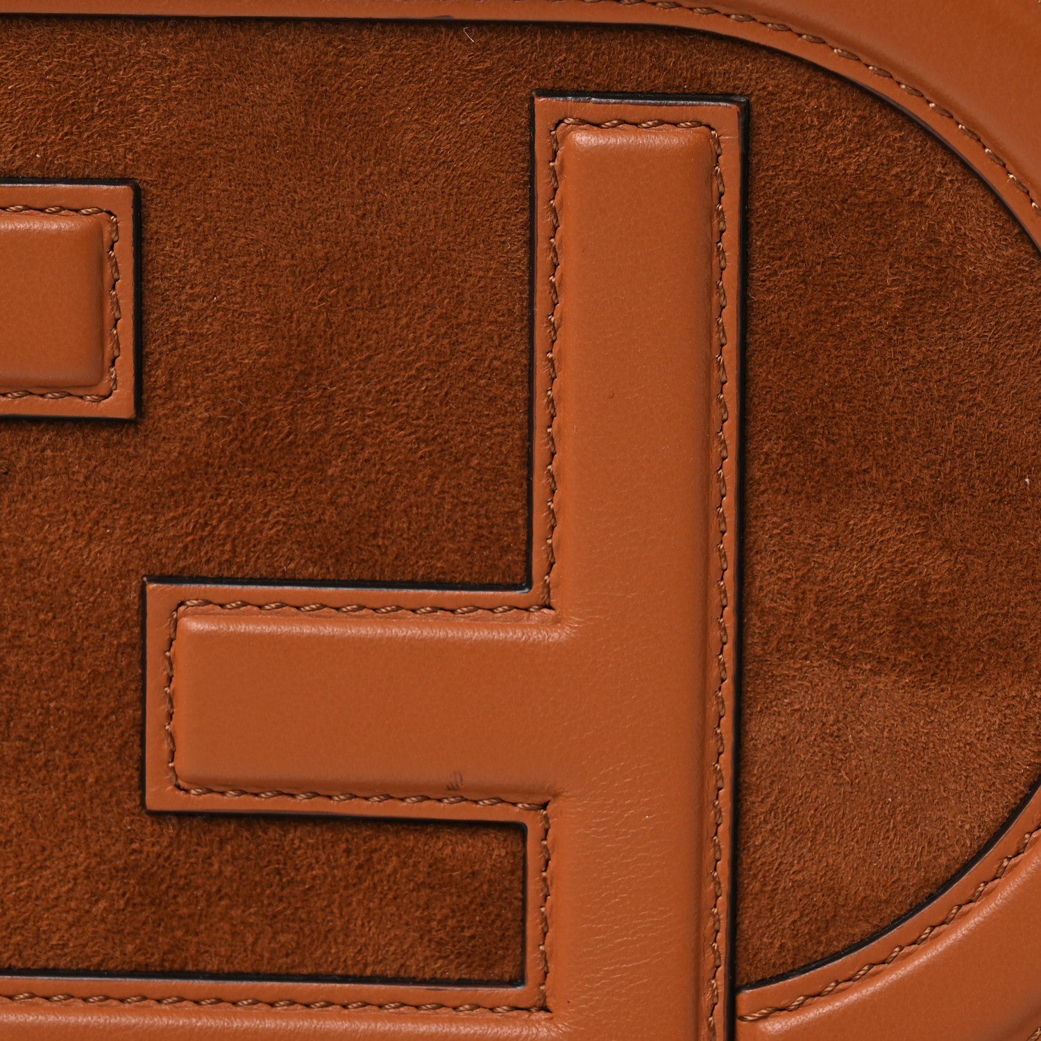 Fendi Vitello Grace Camoscio O'Lock Mini Camera Case Cuoio 1567129