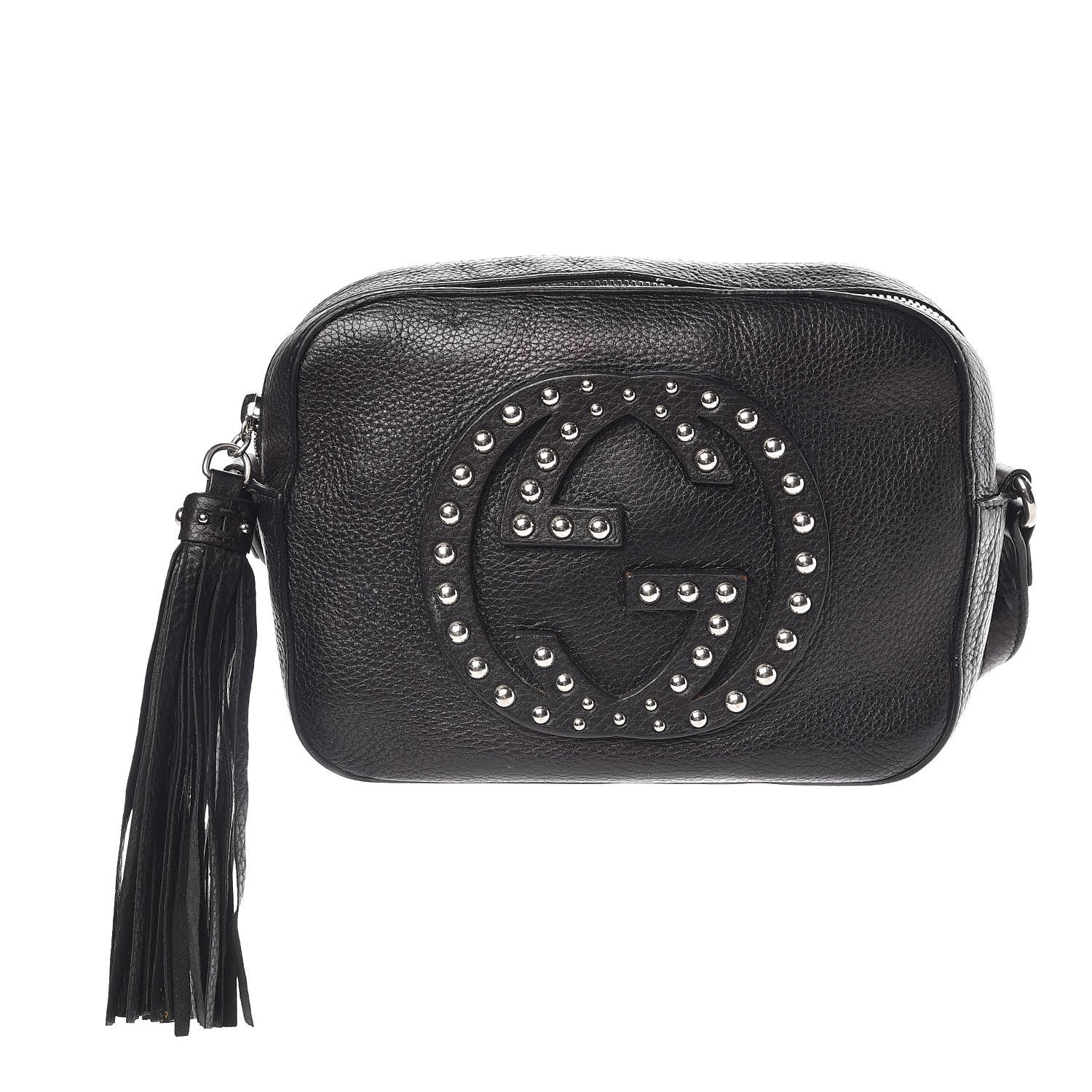 Gucci Pebbled Calfskin Studded Small Soho Disco Bag Black 1 of 11