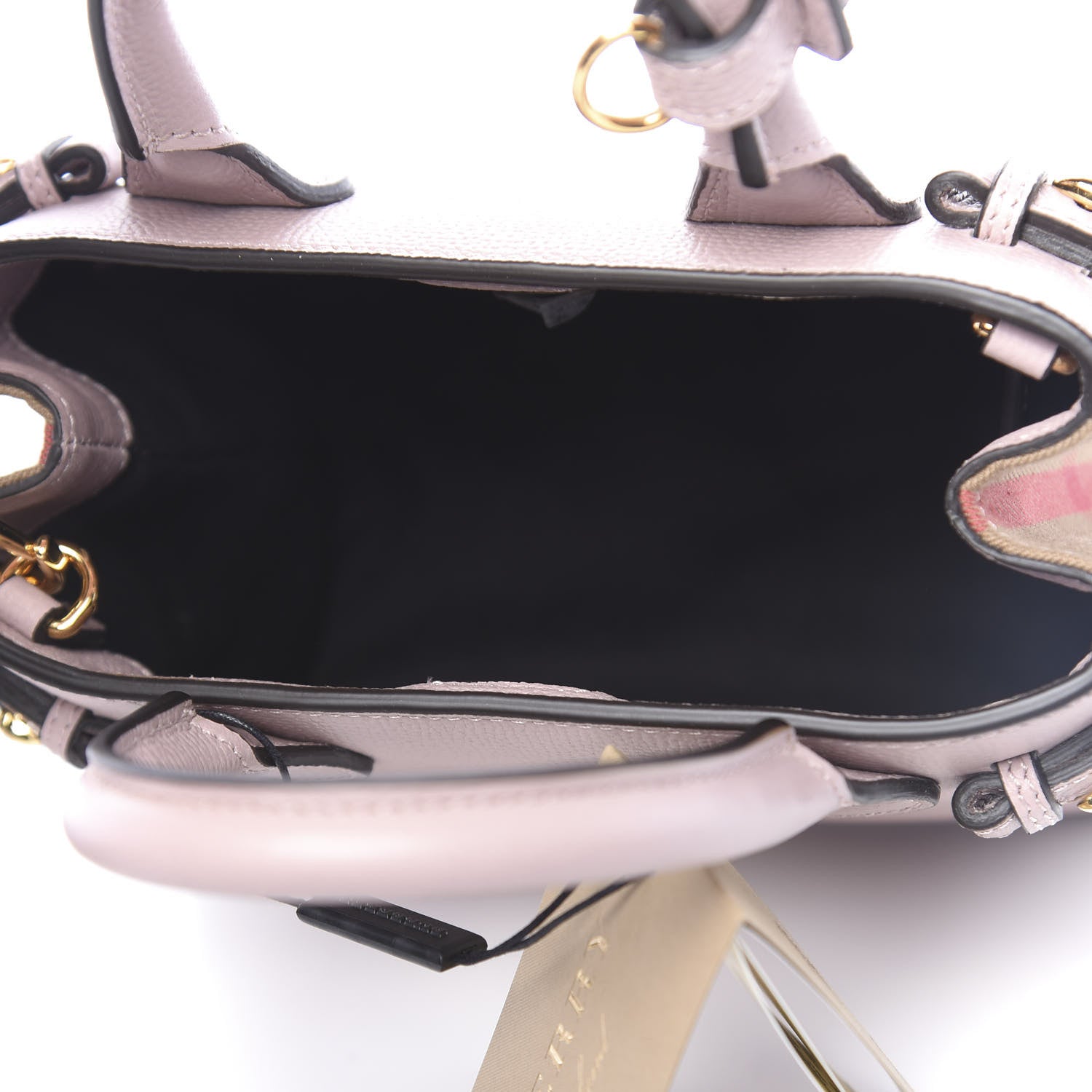 Burberry Grainy Calfskin House Check Baby Banner Tote Pale Orchid 4 of 7