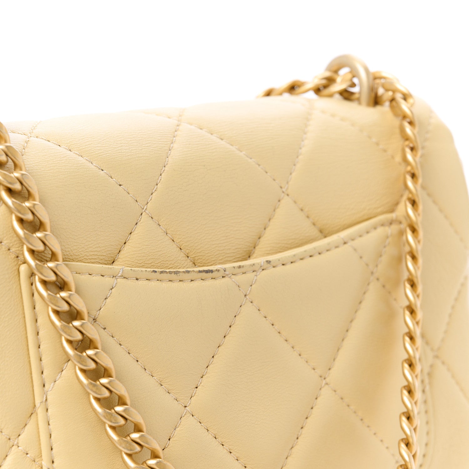 Chanel Lambskin Enamel Quilted Mini Pending CC Square Flap Yellow 12 of 14
