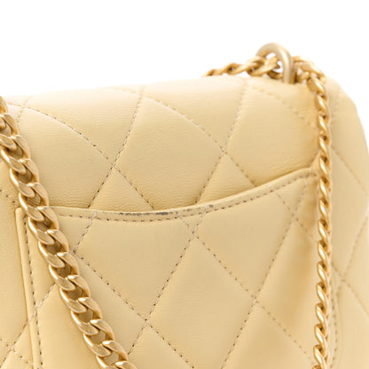 Chanel Lambskin Enamel Quilted Mini Pending CC Square Flap Yellow 12 of 14