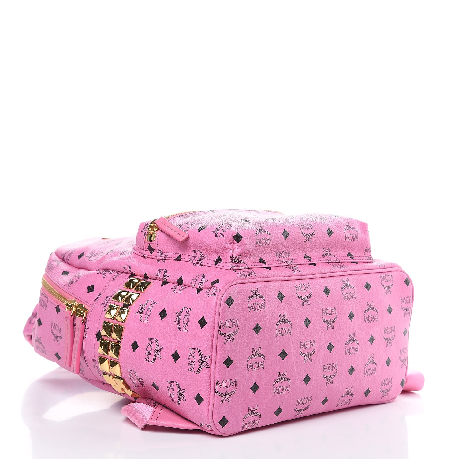 MCM Visetos Medium Side Studs Stark Backpack Pink 4 of 10