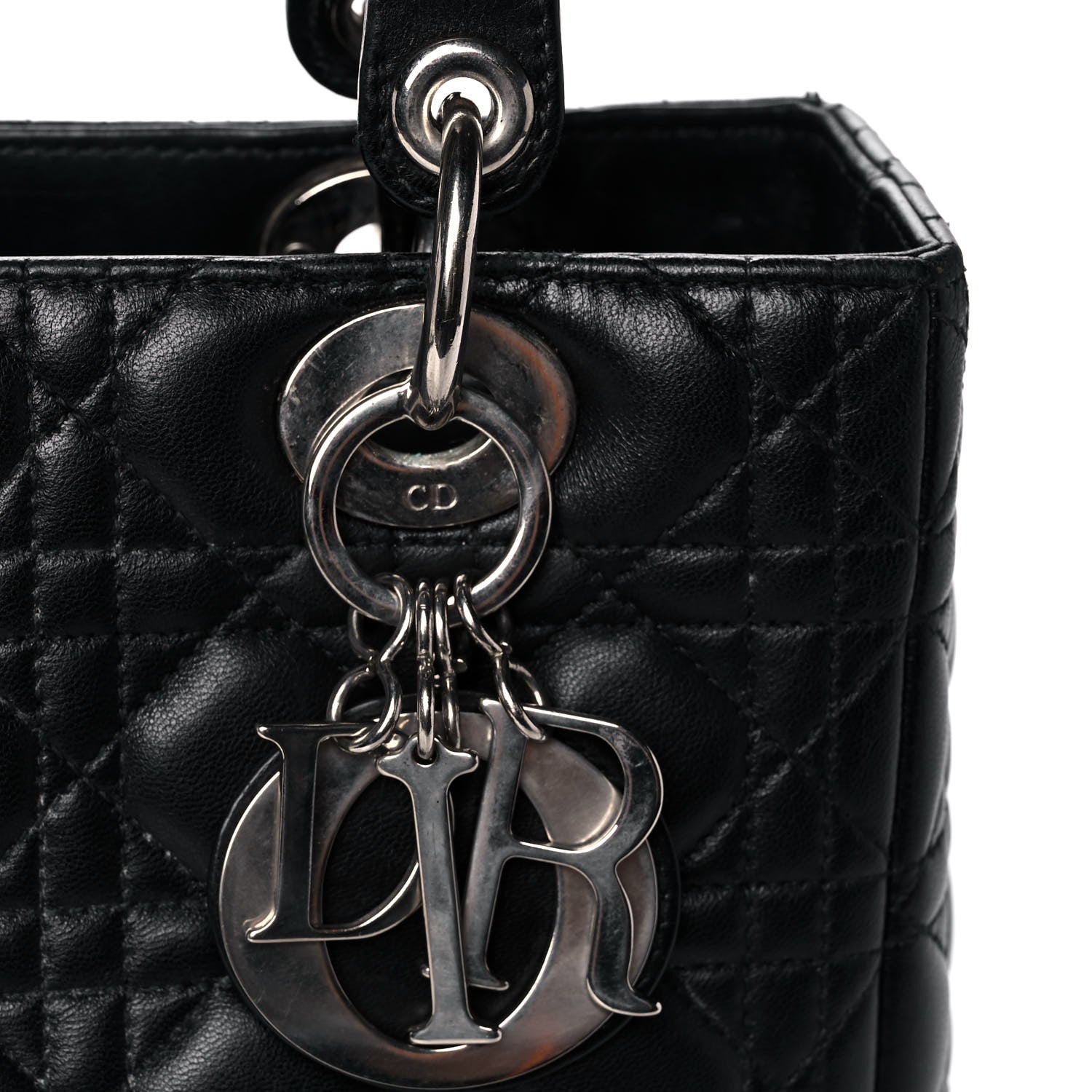 Christian Dior Lambskin Cannage Medium Lady Dior Black 16 of 18