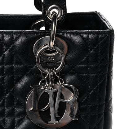 Christian Dior Lambskin Cannage Medium Lady Dior Black 16 of 18